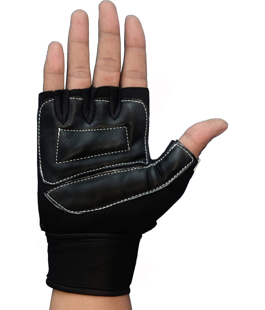 LITE FEEL Fancy Trending Black Unisex Polyester Gym Gloves For Advanced Fitness Training and Workout With Half-Finger Length view 2