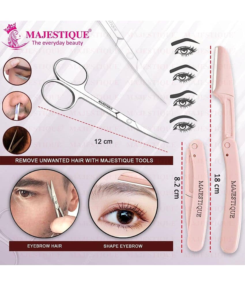 Majestiqe Facial Razor for Trimming Foldable & Reusable For Body, Face, Eyebrow - 6Pcs/Multicolor view 2