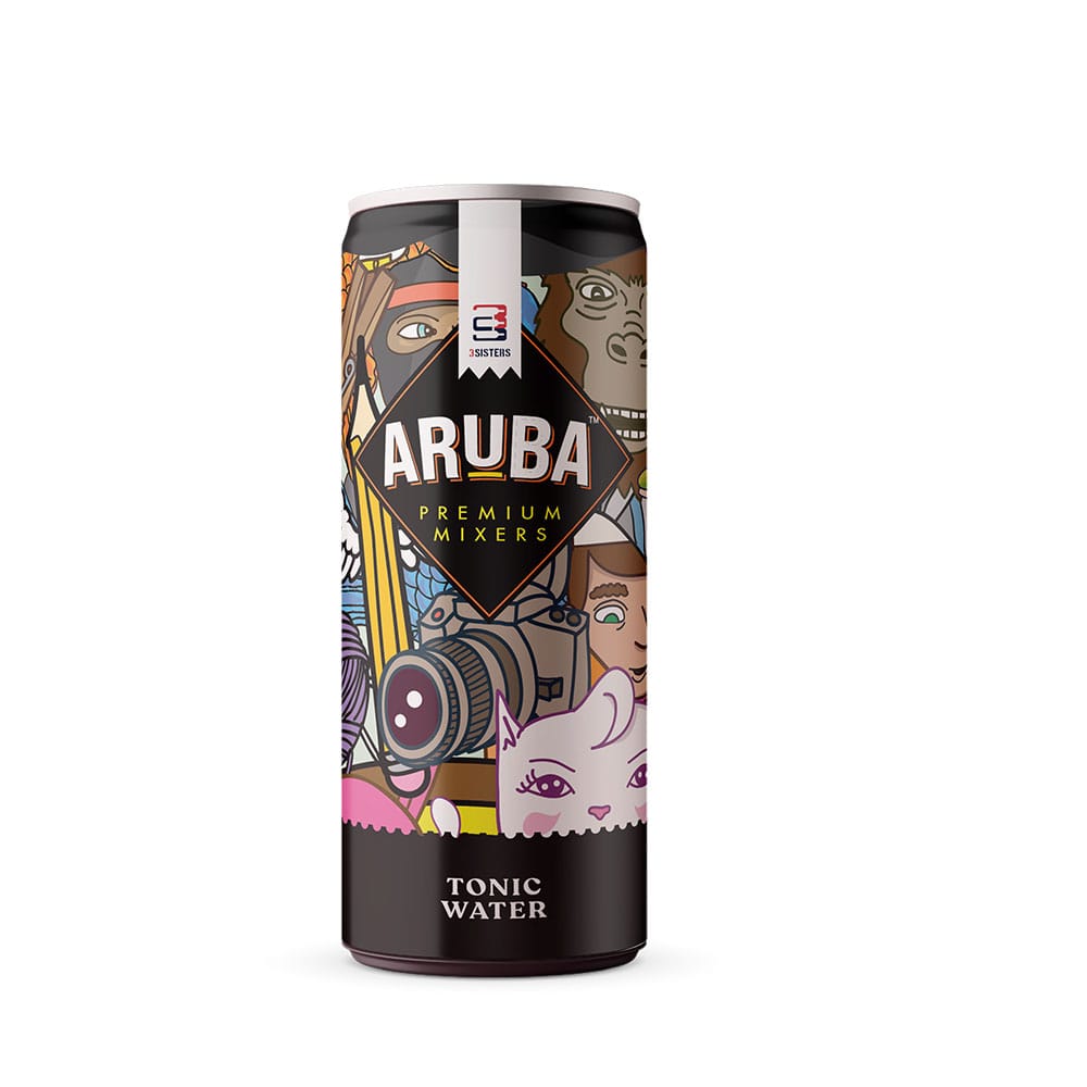 Aruba Mocktails & Cocktail Mixers - Tonic Water (12 Cans x 250 ml - Makes 24 Drinks) - Alcohol Pairing For Gin, Vodka, etc