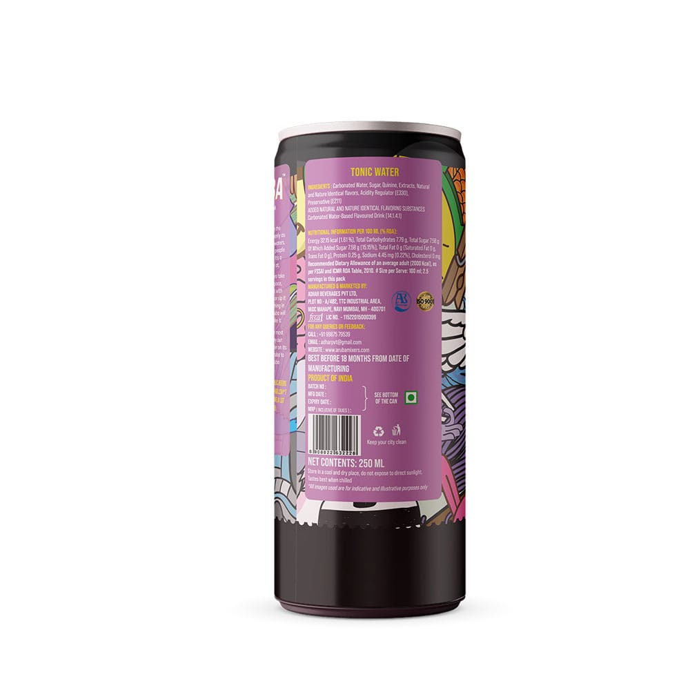 Aruba Mocktails & Cocktail Mixers - Tonic Water (12 Cans x 250 ml - Makes 24 Drinks) - Alcohol Pairing For Gin, Vodka, etc view 2