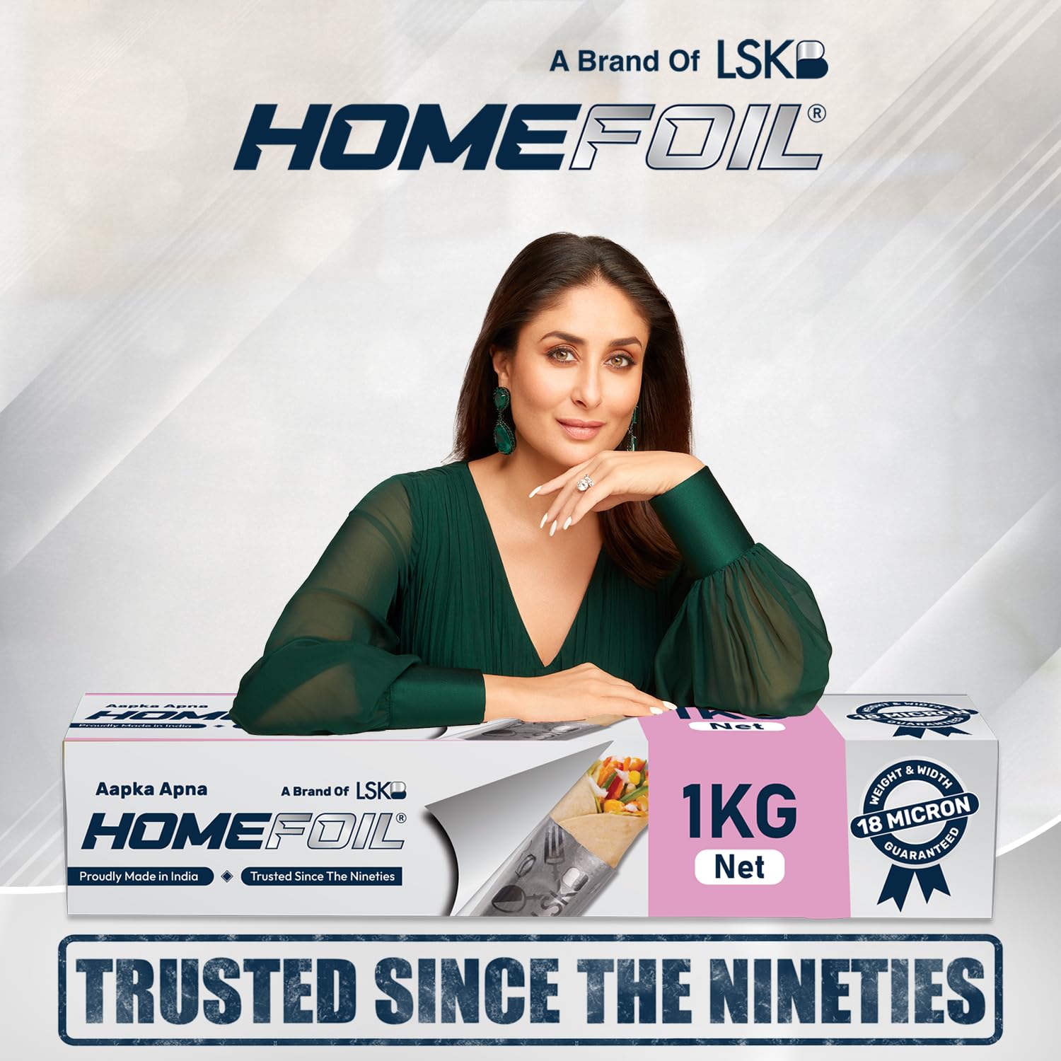 HOMEFOIL 1 Kg Net Silver Embossed Alum Foil view 2