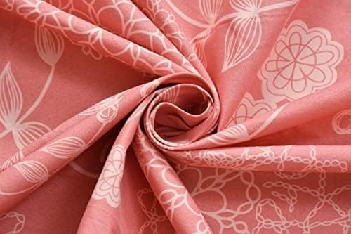 Pink Floral Printed Cotton Bedsheet with 2 Pillow Covers view 2