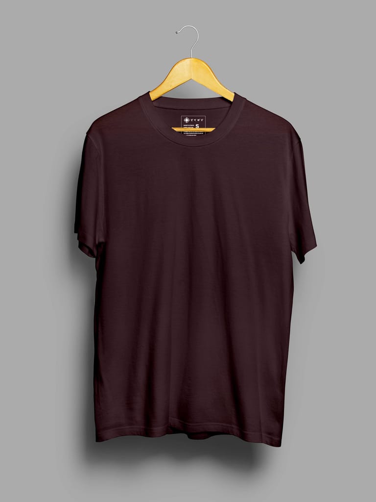 Coffee Brown | Plain T shirt view 2