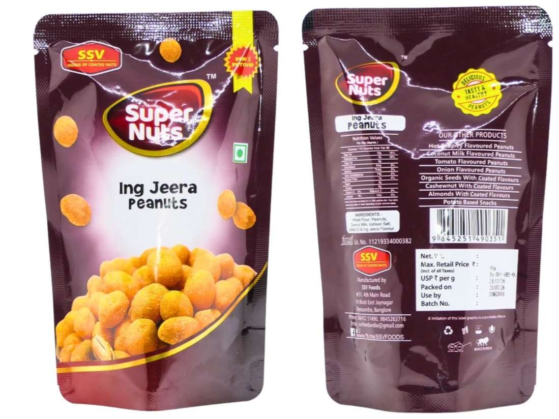 SSV Ing Jeera Flavored Peanuts - 80gms - pack of 3