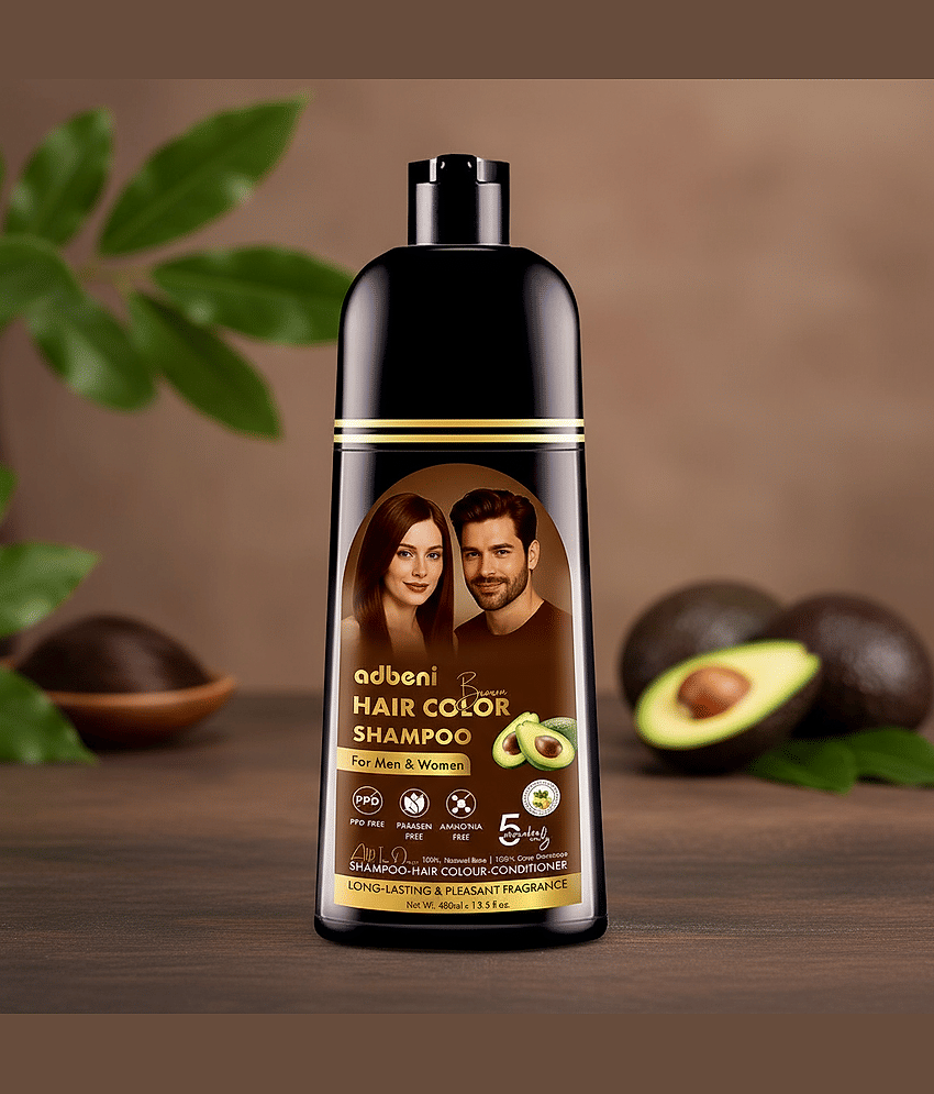 Adbeni Hair Color Shampoo Paraben Free Temporary Hair Color 400 mL Brown view 2