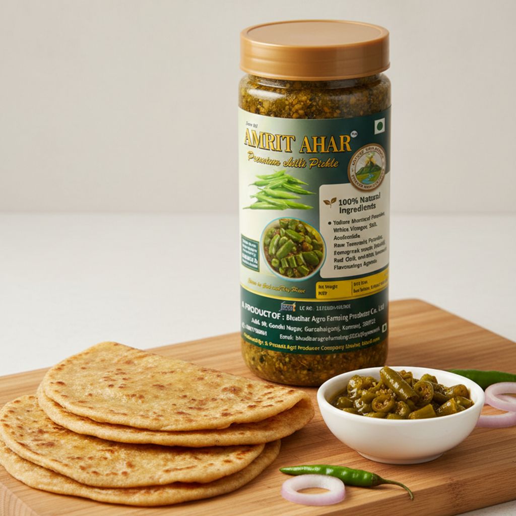 Amrit Ahar Premium Chilli Pickle Zero Oil view 2