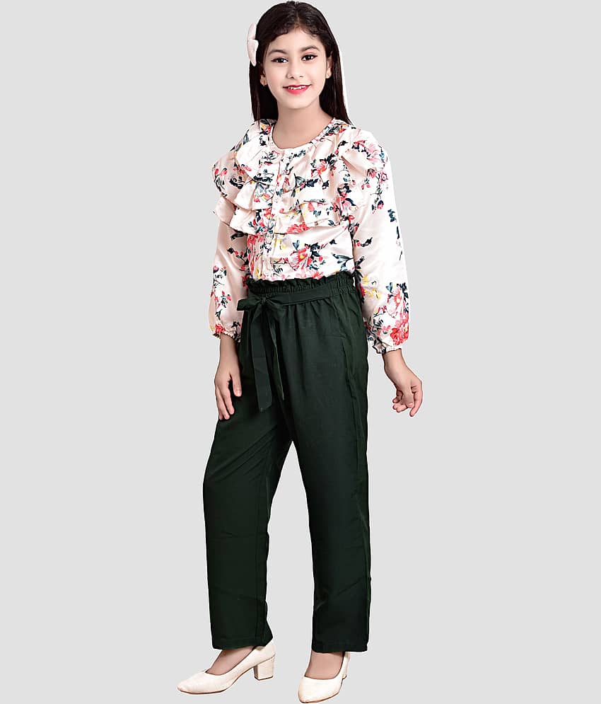 Arshia Fashions Pack of 1 Girls Cotton Blend Top With Pants ( Green ) view 2