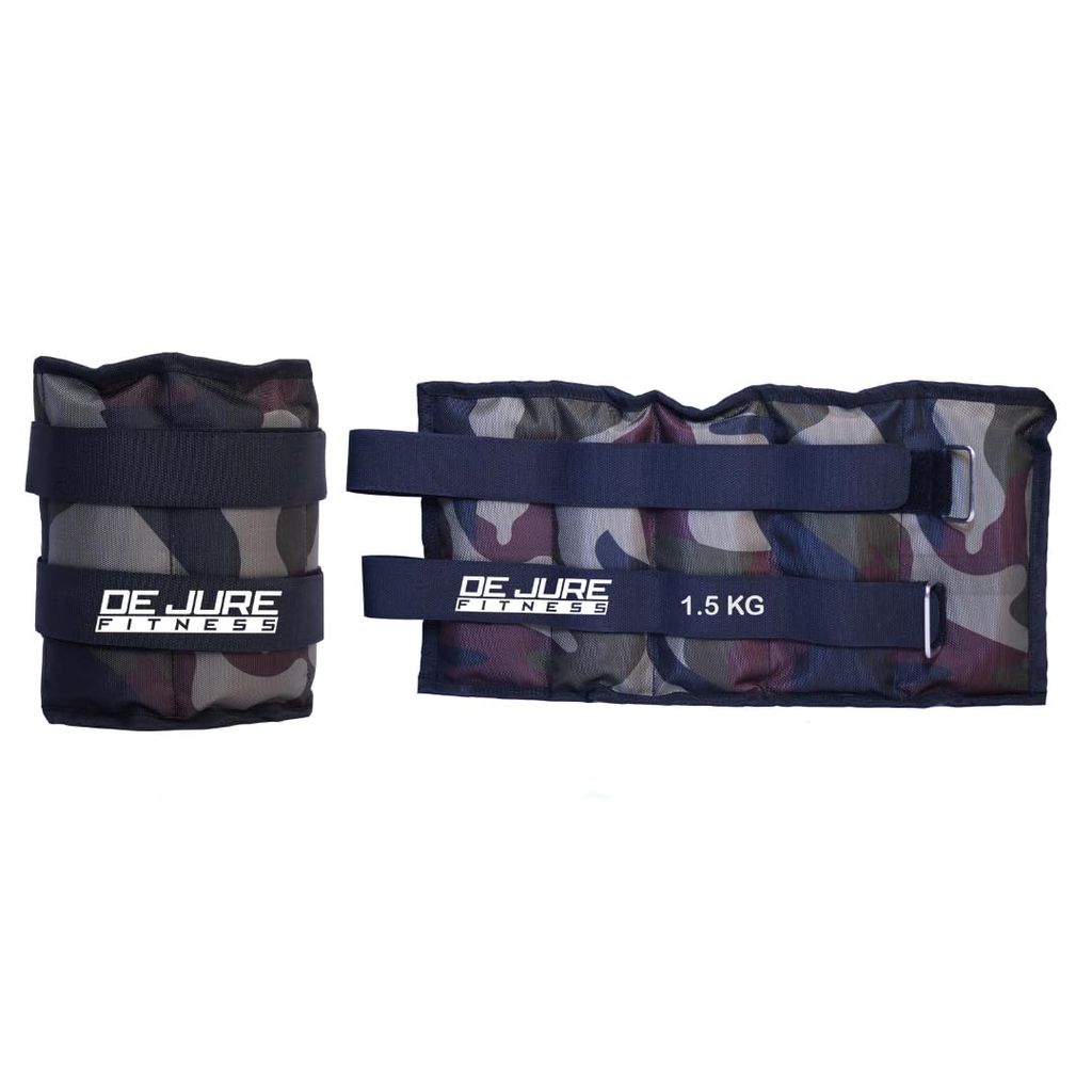 De Jure Fitness Ankle Weight Set, Wrist Weight Set, Leg Weight, Adjustable Strap,(E) Camouflage, Army Green (1 Pair) view 2