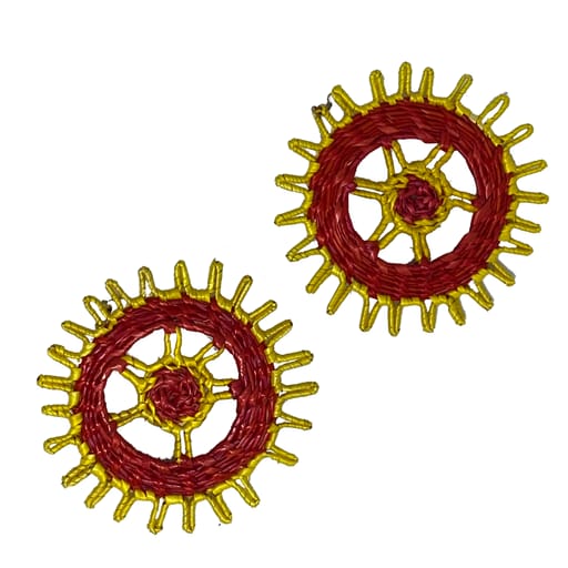 Thread Crochet Multicolor Boho Earrings view 2