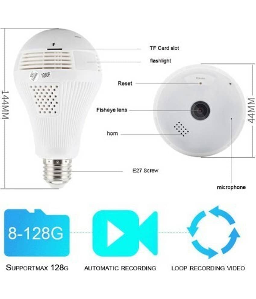SKY HUB Smart Fisheye Camera Wi-Fi Dome 1280*720p Camera view 2