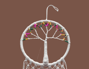 Handmade White Dream Catcher Wall Hanging view 2
