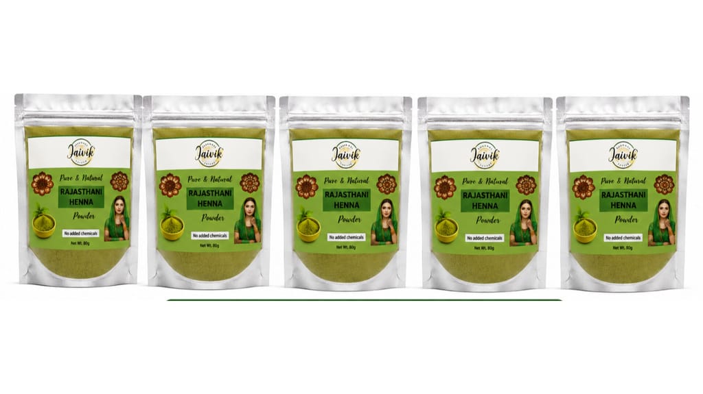 Shushraj Jaivik Rajasthani Heena Powder Combo Pack – 400g | 80g * 5 Pack
