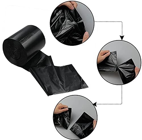 TechLoom Durable Medium Garbage Bags Pack of 3 (90 Bags) - 19x21 Inches, 10kg capacity, Heavy-Duty Waste Disposal, Tear-Resistant, Black