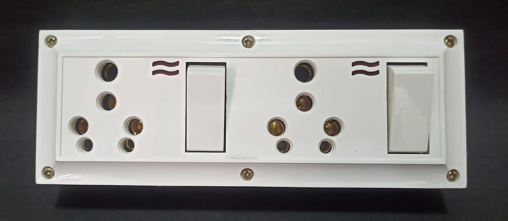 16A 2 Sockets & 2 Switch Extension Box with Indicator, 16A Plug & 50 Meter Wire