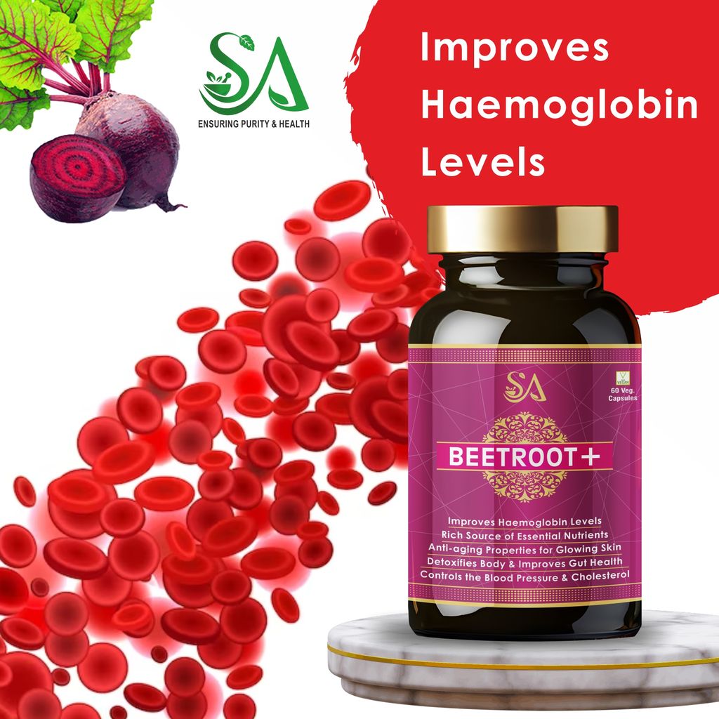 BEETROOT+(Capsules Iron Supplement, Increases Hemoglobin, Ideal for Sensitive Stomachs – Non-Constipating, Red Blood Cell Supplement, 60 Capsules) view 2