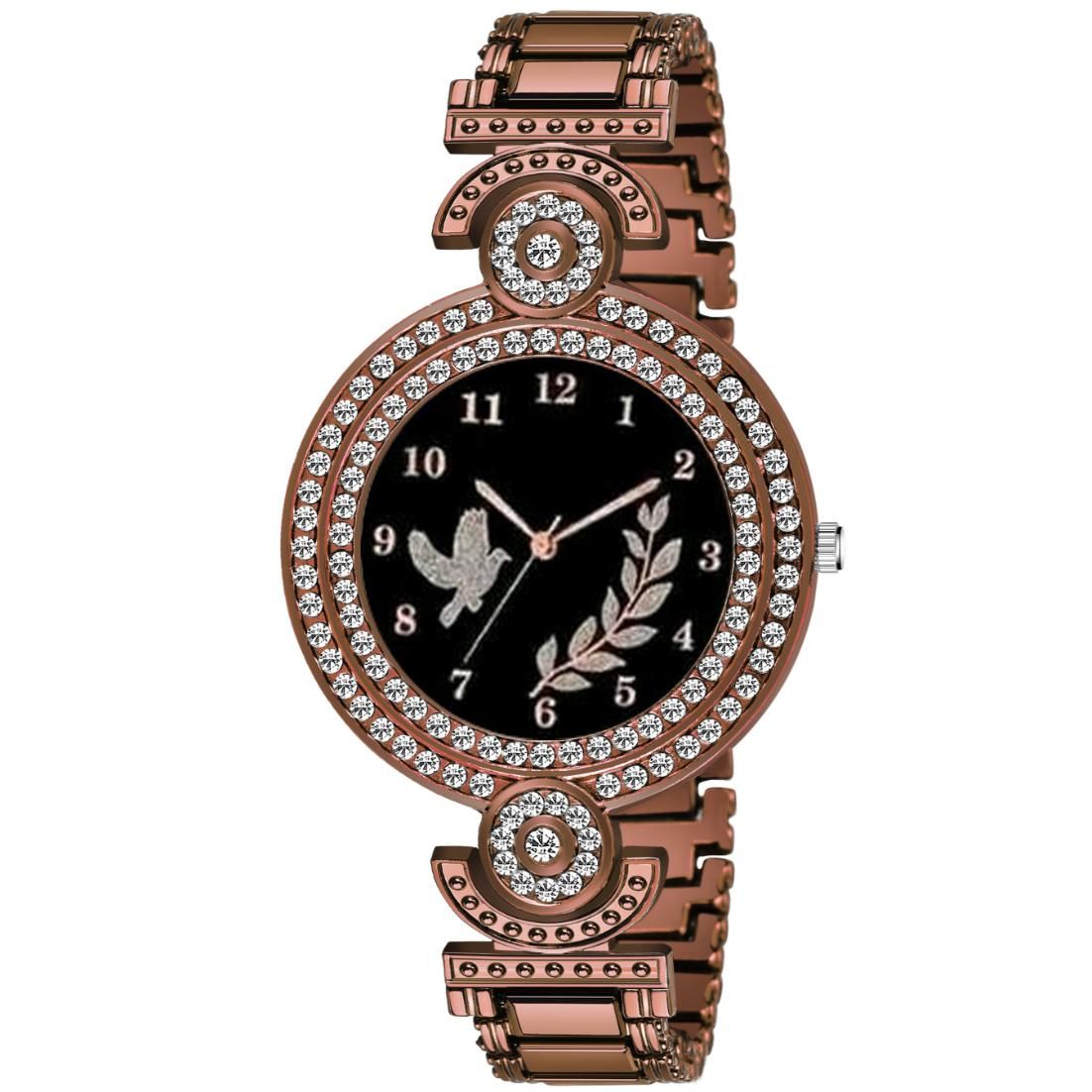 Bolun Black Fly Bird Dial Brown BD Girls and Women Watch view 2