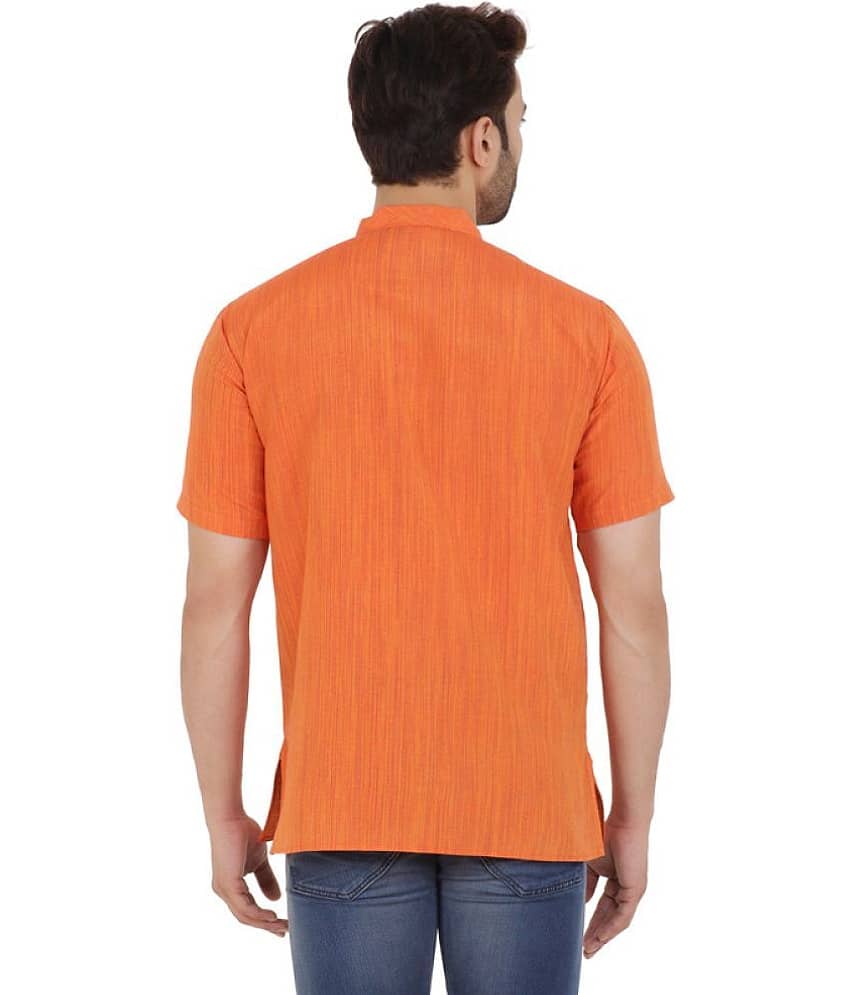 Latest Chikan - Red Cotton Men's Shirt Style Kurta ( Pack of 1 ) view 2