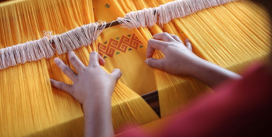 Handloom Unstitched Ethnic Fabric view 2
