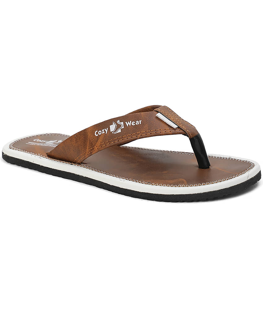Cozy Wear - Brown Men's Thong Flip Flop view 2