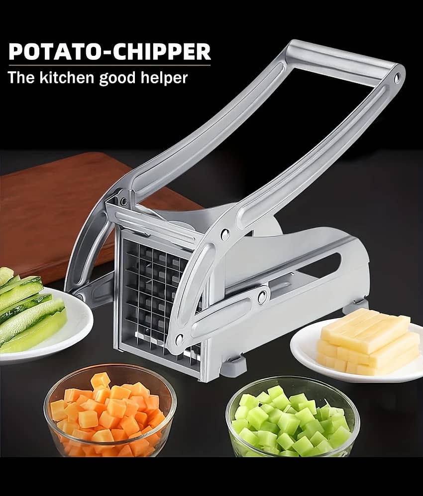 FULKIZA Stainless Steel French Fry Maker, French Fry Cutter, Potato Cutter & Chopper (Pack of 1) view 2