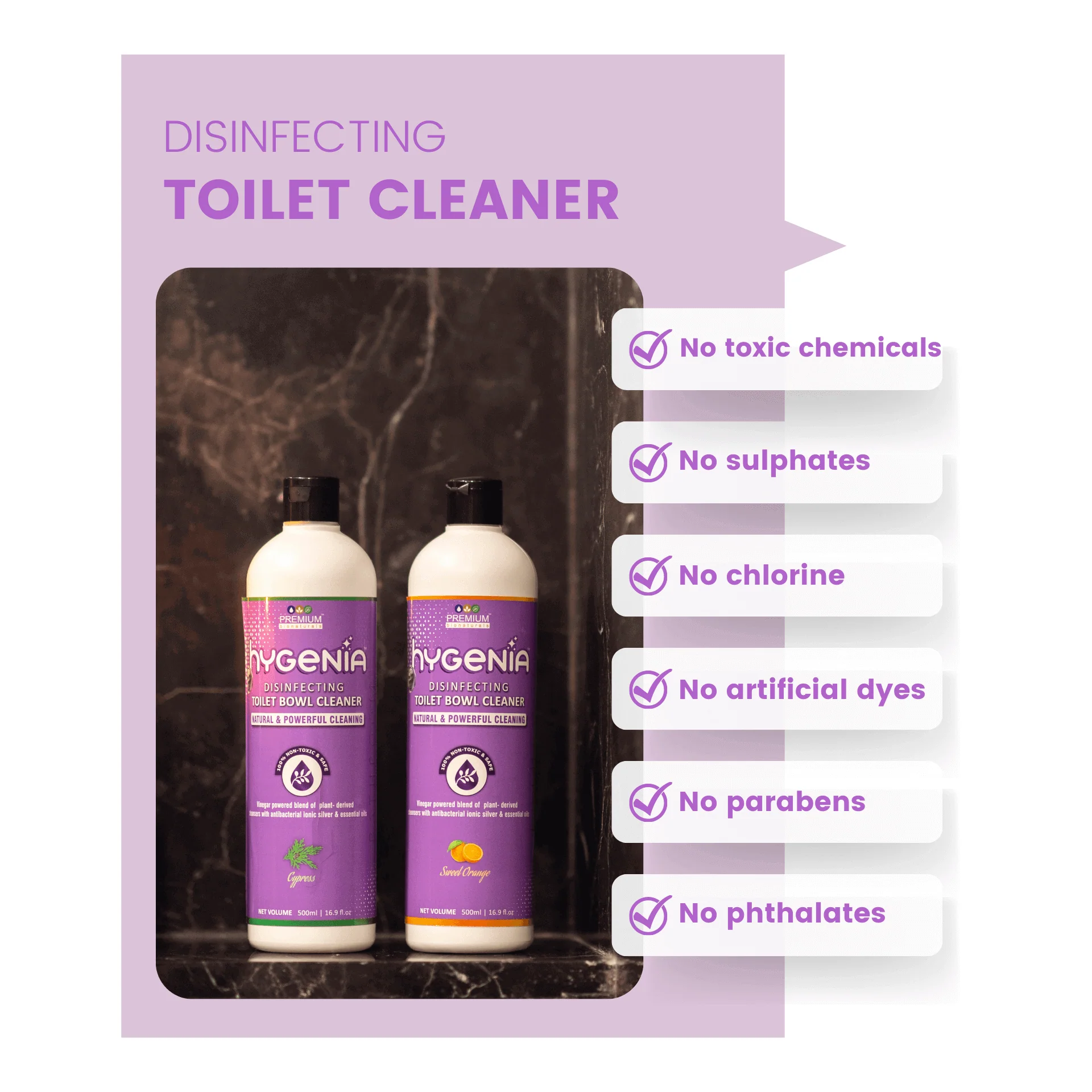 Disinfecting Toilet Bowl Cleaner - Sweet Orange 500 ML Pack of 2 view 2