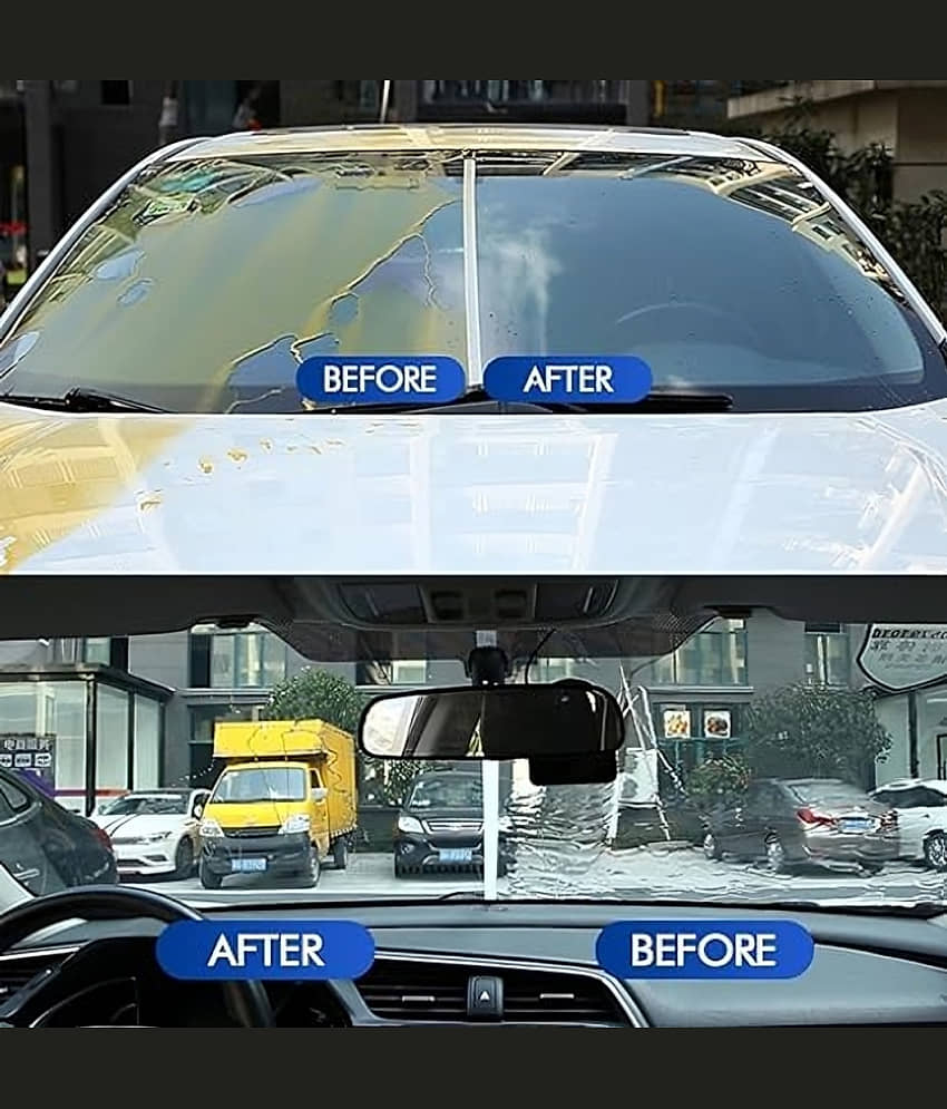 Automotive Oil Film Cleaning Brush, Glass Cleaning Board Oil Film Cleaner for Window Remove Dirt Improve Clarity and Visibility, Enhance Visual Effect of Automotive Windshield view 2