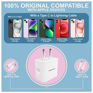 Digimate DG-ADP-1004 20W Charger with Lightning Cable Compatible with iPhone 13/14 Series (White) view 2
