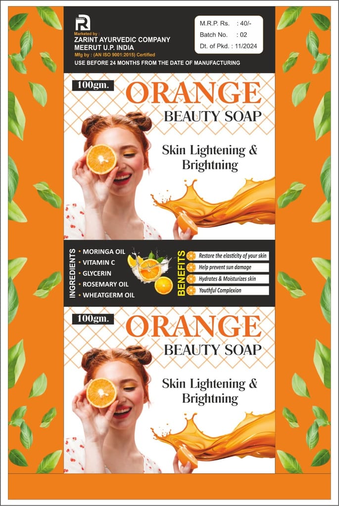 Orange Beauty Soap - Skin Lightening and Brightening