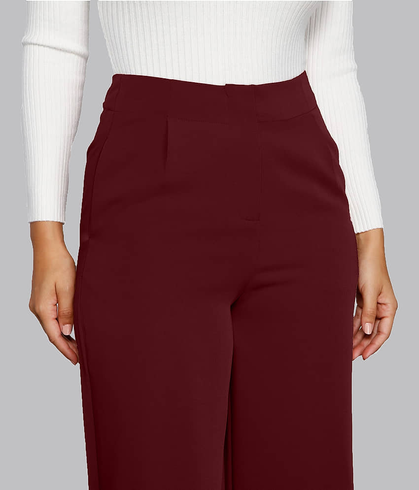 Addyvero - Black Cotton Blend Wide Leg Women's Casual Pants ( Pack of 1 ) view 2