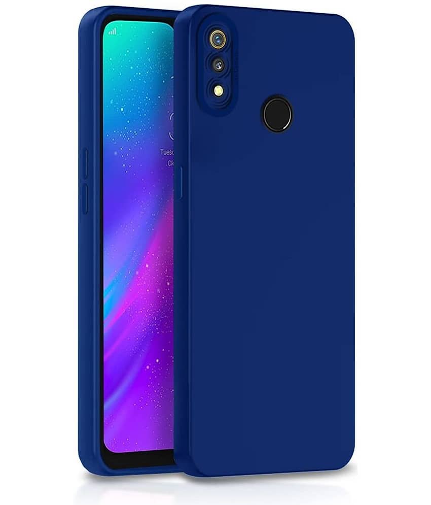 ZAMN - Blue Silicon Plain Cases Compatible For Realme 3 Pro ( Pack of 1 )