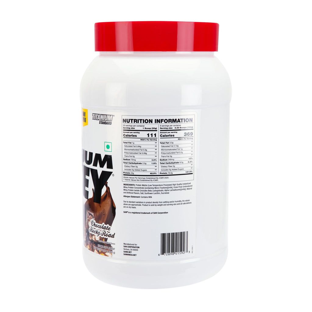 San Nutrition 100% Pure Titanium Whey Protein Powder | 23g protein | Concentrate & Isolate | view 2