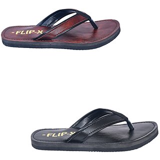 FLIP X Men Slipper Combo of 2 - Stylish Synthetic Leather Comfort view 2