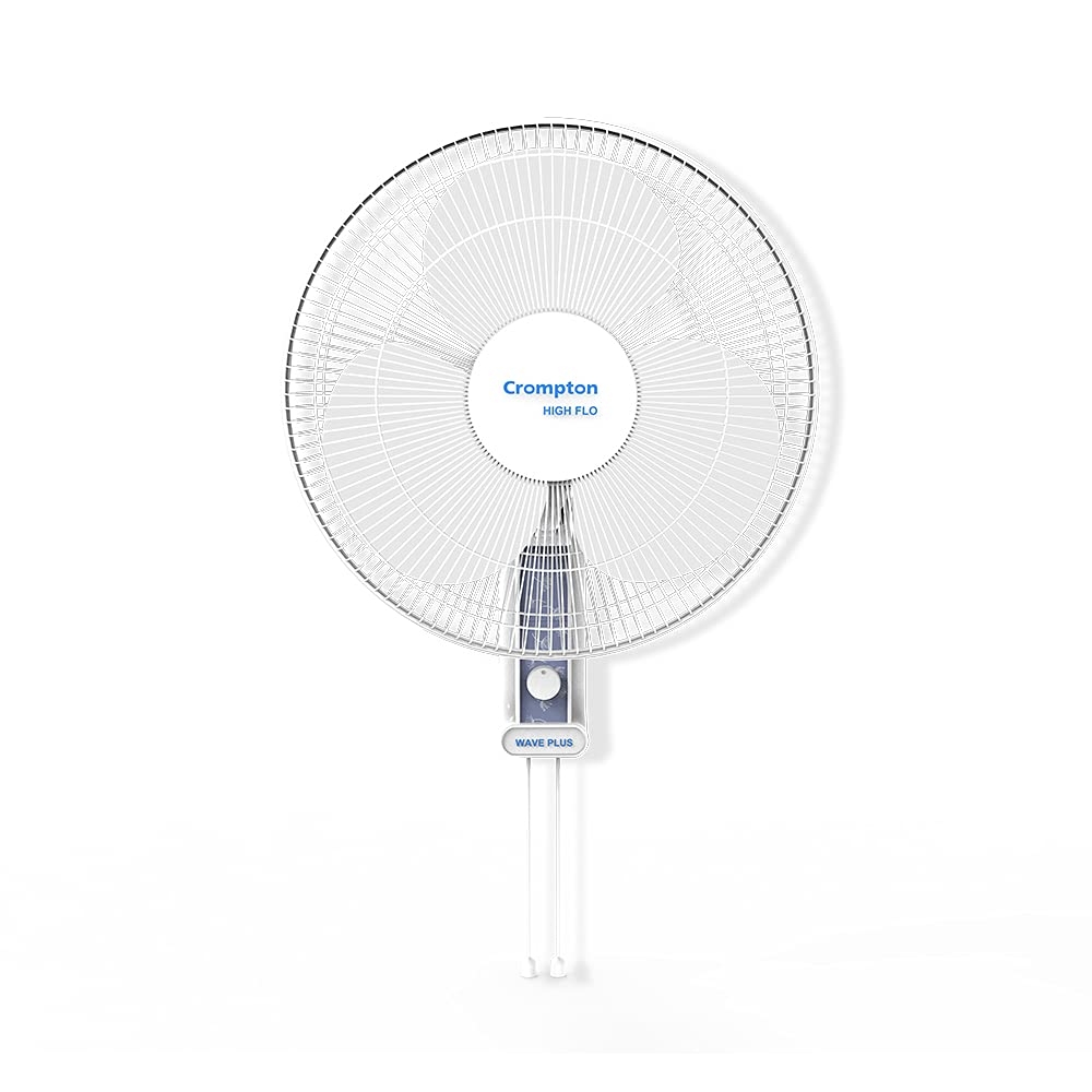 Crompton Wave Plus 400 mm wall Fan, Adjustable Height, Smooth Oscillation, Superior Air Delivery, 2 Year Warranty - White