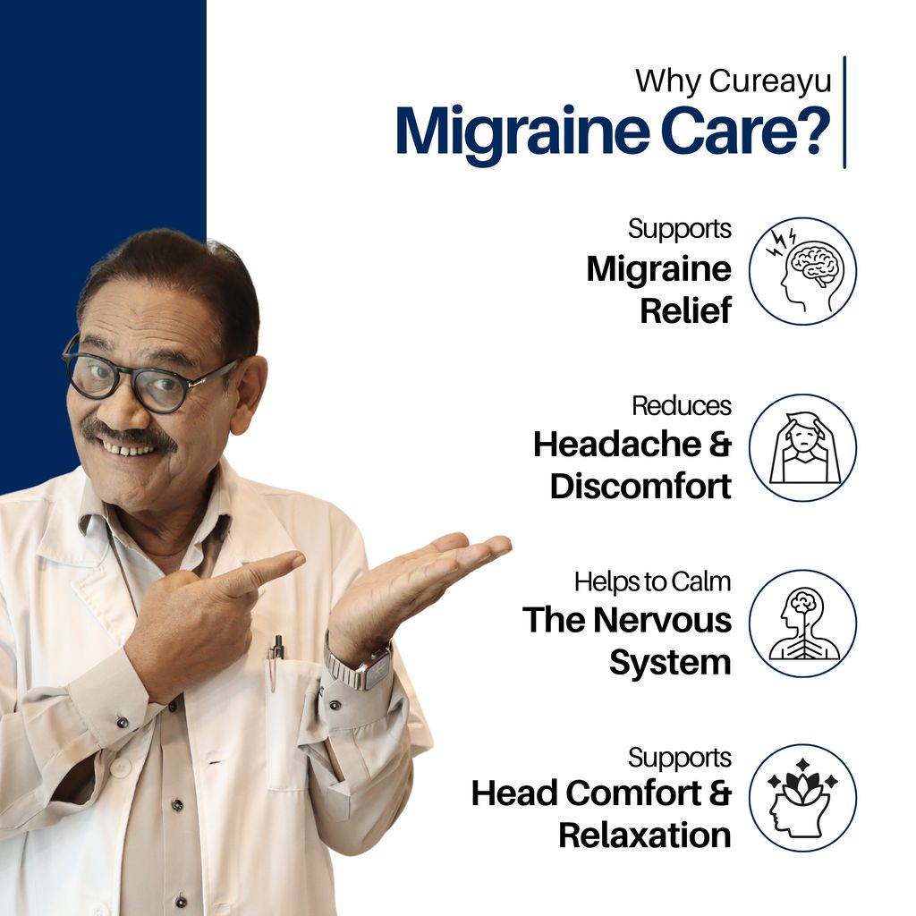 Cureayu Migraine Care Capsules | Ayurvedic Support for Migraine & Headache Relief view 2