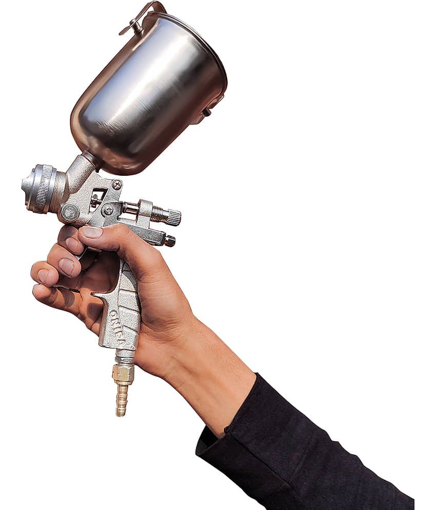 Laxmi 1.4 mm Spray Paint Machine Gun 500ml with Steel Cup Exterior Paint Grey view 2