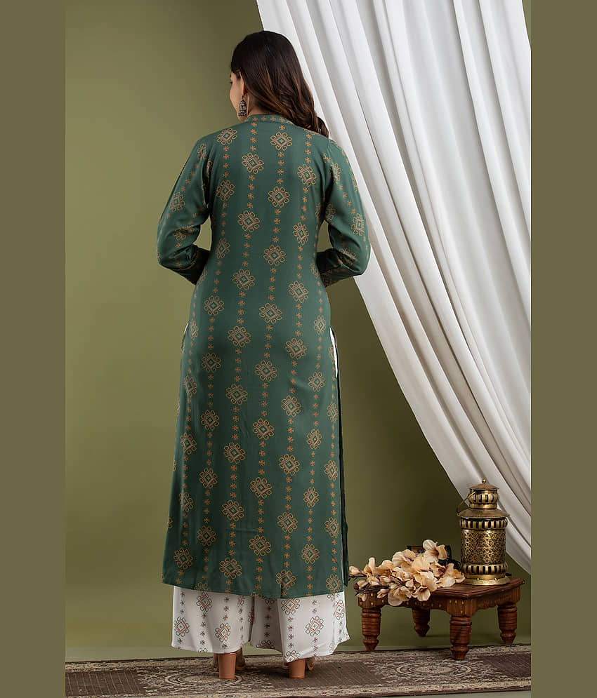 Lee Moda - Green Straight Rayon Women's Stitched Salwar Suit ( Pack of 1 ) view 2