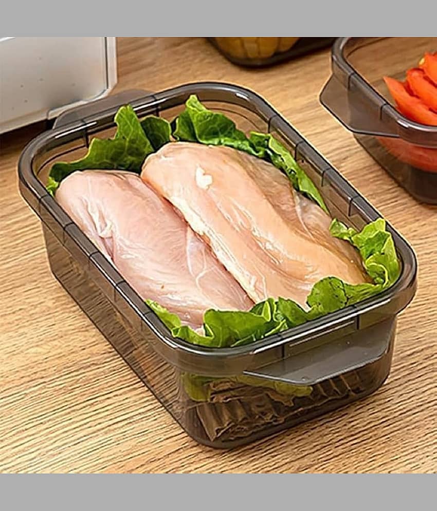 RAVISTRA FridgeSet1200 Plastic Brown Food Container ( Set of 6 ) view 2