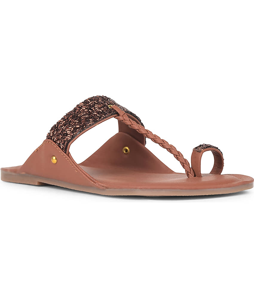 Bata Tan Women's Thong Flip Flop view 2