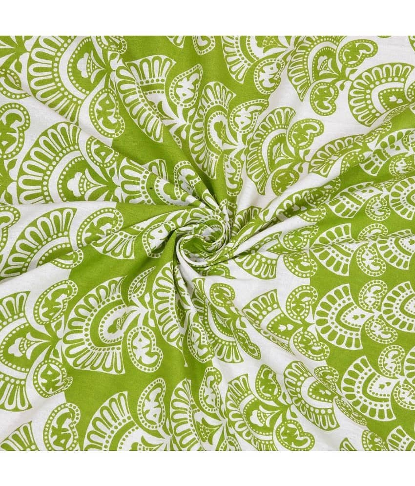 Cosito Cotton 1 Double Bedsheet with 2 Pillow Covers ( Green ) view 2
