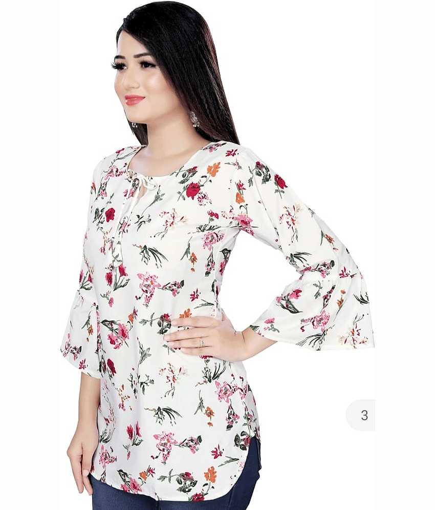 Hemang Fashion Women's Crepe Tunic ( White ) view 2
