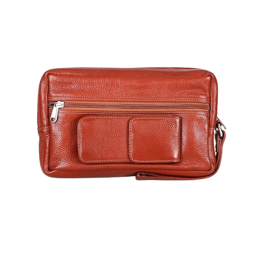 LEATHERMAN GENUINE LEATHER SINGLE ZIP TAN POUCH-1210 Tan view 2