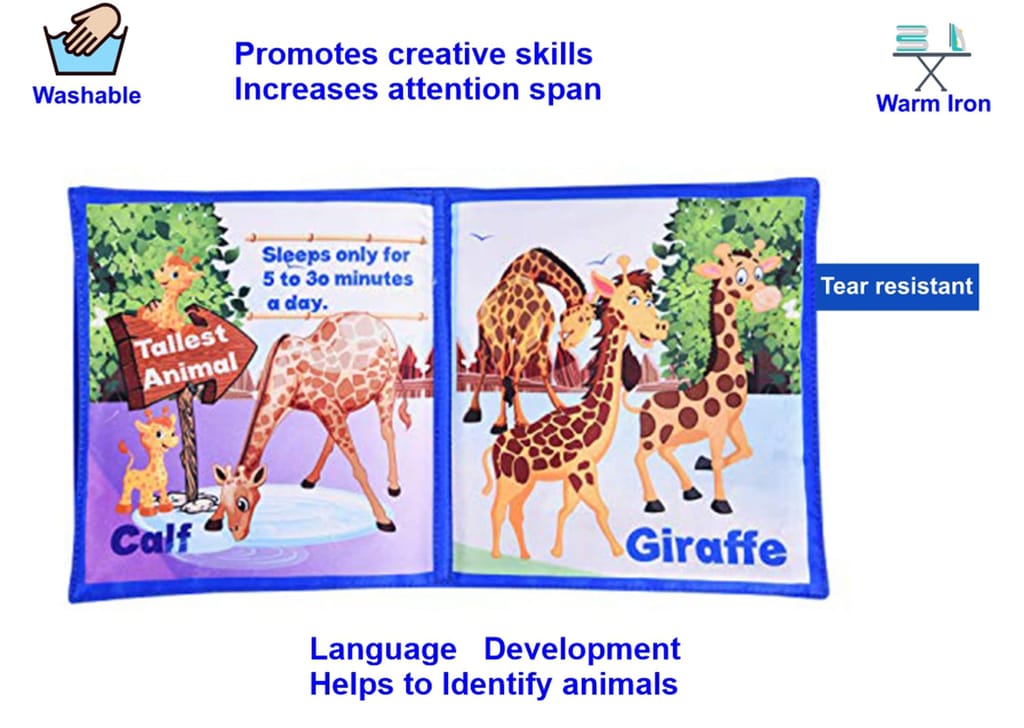 Skyculture Head Start Series - Animals Book (Part-1) (Fabric Book) [Foam Book] Sunita; Recognition of the name of the animals with its babies and Fabric soft books ,Introducing about the world of our animals friends view 2