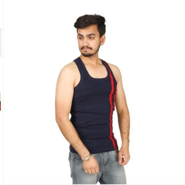 Men's Round Neck Vest Linner Blue (Pack of 01 pcs) view 2