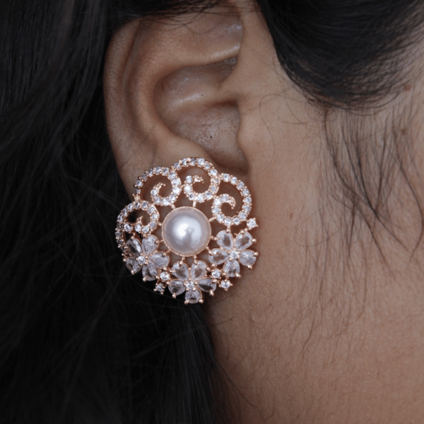 ROSE Plated Full Earcuff Kaan AD CZ stone Earringsearrings for women | earrings for girl | earrings for girls | women earrings stylish | women earrings set | women earrings view 2