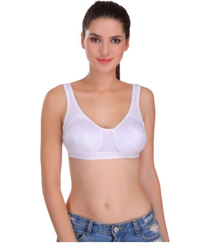 Featherline Beige,Black,White Poly Cotton Solid Sports Bra view 2