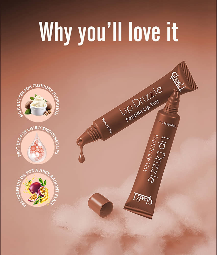 Glam21 Lip Drizzle Peptide Lip Tint Hydrating With Sheabutter Peptides Passionfruit Oil Sugar Plum Pack Of: 1, 10 G view 2