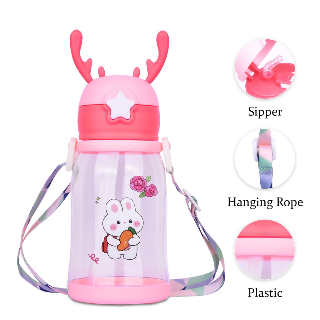 Kids School Water Bottle | Water Bottle With Straw | Best Water Bottle With Straw | Drink Bottle With Straw | Bottle With Straw | Cartoon Water Bottles | Children Water Bottle for School | Kids Water Bottle | Cute Water Bottle | School Kids Water Bottle view 2