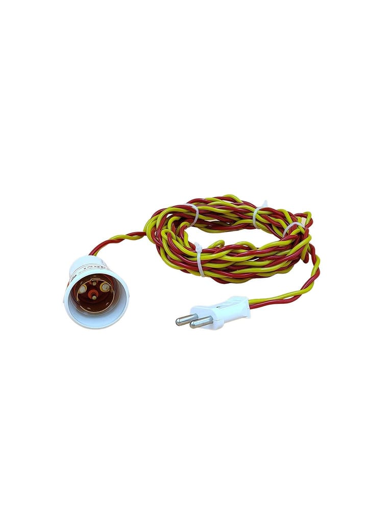 INDRICO 2 Pin Blub Holder with Plug Flexible Cable Wire for Lamp Hanging for Home Wall D?cor, Diwali Christmas Decoration Multi Color PVC view 2