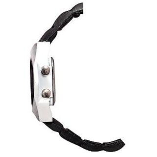 Unisex White Black Dial Black Belt Digital Designer dial Women And Men Watches view 2