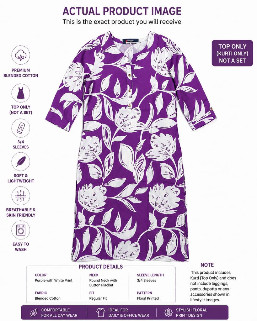 NISHROOP Women Floral Print Straight Kurta